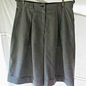 Gerard Darel Vintage Couture Black White Dress Shorts Invert pleat Wool Viscose - Picture 1 of 4