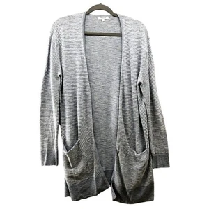 Madewell Strickjacke Damen XS blau weiß gestreift vorne offen Longline Baumwolle  - Bild 1 von 8