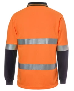 JB's Hi Vis L/S (D+N) Traditional Polo 6HVSL A HIGH VIS STAPLE DAY NIGHT - Picture 1 of 10