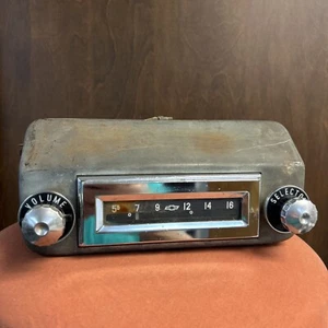Chevrolet 1955-1956 AM Radio Gorgeous Face Chrome Original Knobs, Dials USA RARE - Picture 1 of 24
