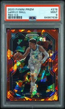 LAMELO BALL 2020-21 PANINI PRIZM RED CRACKED ICE PRIZM ROOKIE RC #278 PSA 9