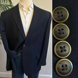 JOSEPH FEISS BLAZER SIZE 50R DARK NAVY BLUE SPORT COAT WOOL SUIT JACKET 2 BUTTON - Picture 1 of 10