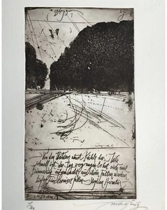 Sascha Juritz: "Abendlicht" von Stephan Hermlin - sign. numm. Orig. Radierung - Bild 1 von 2