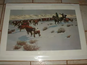 Robert Summers Limited Edition Print Winter Roundup 420/1500 Signed - Picture 1 of 2