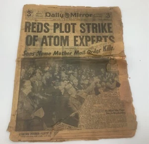New York Daily Mirror-Reds Plot Atom Bomb Scare-April 19 1949-NEWSPAPER RARE - Picture 1 of 3