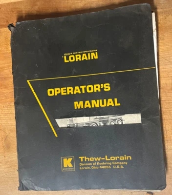 De colección Koehring Lorain Moto-Grúa MC330 Propietario Operador Manual de Especificaciones de Mantenimiento Foto 1 de 3