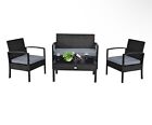 Costway 4-piece Outdoor Rattan Furniture Set With Cushioned Sofa