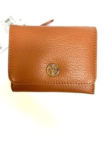Giani Bernini Braun Cognac Leder mit Silber Design Metall Neu mit Etikett - Bild 1 von 10