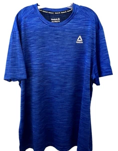 REEBOK Shirt Mens 2XL Blue Pullover Fitness T-Shirt Workout Top Stretch Casual - Picture 1 of 9
