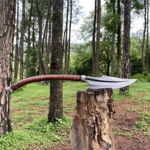 Hacha vikinga de corte de madera larga de caza de acero al carbono forjada a mano premium - Imagen 1 de 4