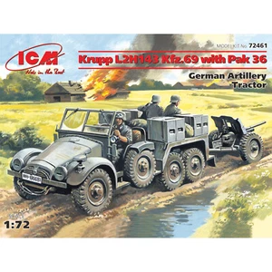 1/72 KRUPP L2H143 KFZ.69 German Tractor W/pak 36 Gun WWII 1939-1945 ICM 72461 - Bild 1 von 7