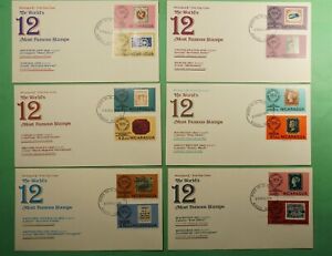 DR WHO 1976 NICARAGUA 6 FDC SET FAMOUS STAMPS FLEETWOOD CACHET COMBO  I90675