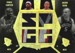 2007-08 Vince Carter Jason Kidd UD Black DUAL JERSEY PATCH GOLD #3/10 NJ NETS - Picture 1 of 2
