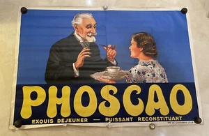 Grande Affiche Ancienne PHOSCAO 1930-1940 Art Déco Chocolat 235X161CM - Picture 1 of 24