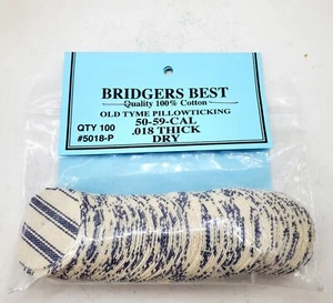 Bridgers Best Pillow Ticking Patches 100% Cotton .50-.59 Cal .018" Muzzleloader - Picture 1 of 1