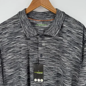Haggar In Motion NWT Men's XXL Black Stripe Polo Shirt Golf Stretch Lightweight - Picture 1 of 6