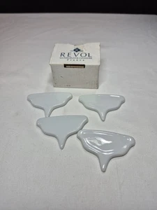 REVOL Williams Sonoma Set Of 4 Cheese Markers White Porcelain with Box France - Picture 1 of 9