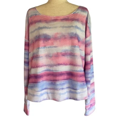 JENNI INTIMATES Tie Dye Rayas Ropa de Salón Sudadera Talla XL Recortada Cómoda Acogedora Foto 1 de 4