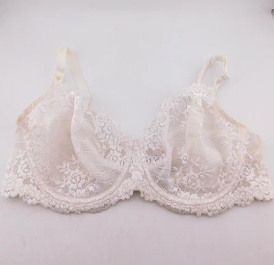 Sujetador Wacoal 36C 65191 "Abrazo Encaje" Sexy Blanco Transparente Floral Foto 1 de 4