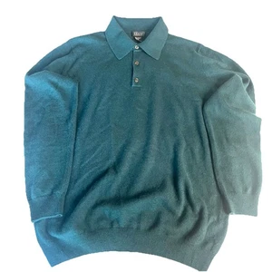 Forte Cashmere Polo Sweater Mens Size XL Forest Green Luxury Minimalist Dad - Picture 1 of 8