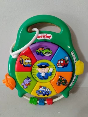 Difícil de encontrar juguete grande de colección See N Say con vehículos y policía FUNCIONA Foto 1 de 4