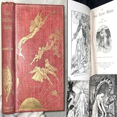 1897 PINK FAIRY BOOK ANDREW LANG 1ST EDITION FAIRY TALES JAPAN SICILY ASIAN RARE - Image 1 of 4