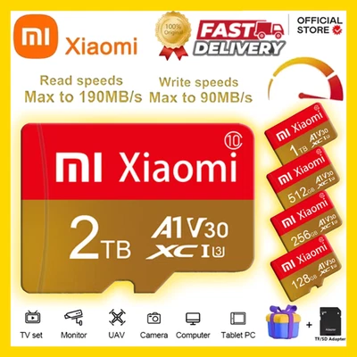 SD/TF Memory Micro 2TB 1TB 512GB 256GB 128GB Class 10 High Speed V30 U3 A1 XC - Image 1 of 4