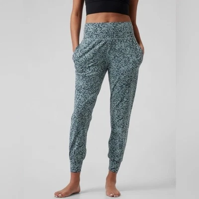 Athleta Salutation Ocelot Spot Joggers SZ L Lounge High Rise Yoga Support - Image 1 of 4