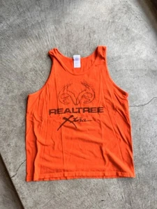Real Tree Logo Orange Tank Top - Men’s L - Picture 1 of 6