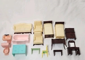 Vintage RENWAL Plastic Dollhouse Furniture 15pc Mixed Lot - Picture 1 of 16