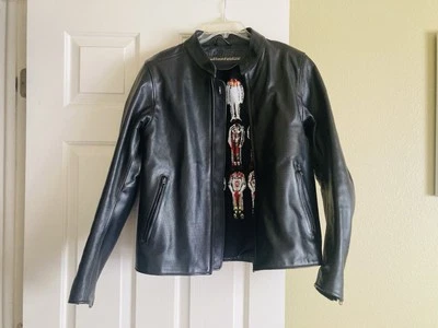 Chaqueta blindada Dainese Settantadue pequeña de cuero italiano para motocicleta Foto 1 de 4