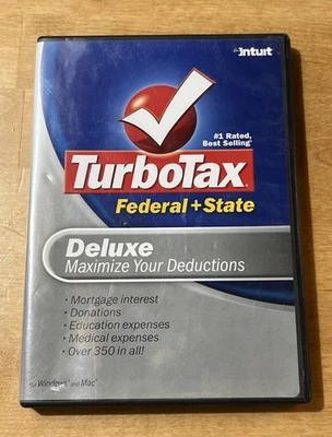 2007 TurboTax Deluxe Federal + State Turbo Tax Software CD New - Image 1 of 2