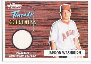 2004 Bowman Heritage Threads of Greatness #JW Jarrod Washburn Jersey Angels - Picture 1 of 2