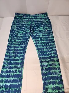 Nike Women's Logo Leggings MEDIUM GREEN AND BLue GOOD CONDITION - Imagen 1 de 4