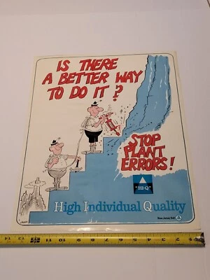 New Jersey Bell System Telephone Company Vintage Poster, HI-Q Stop Plant Errors! - Image 1 of 4