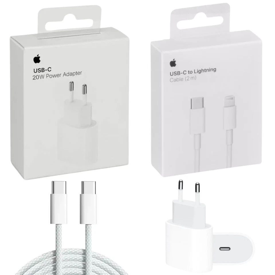 ORIGINAL Apple 20W Adapter USB-C Netzteil & iPhone 13 14 15 16 Pro 1m/2m Kabel - Bild 1 von 1