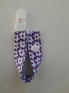 Schnullerband Stoff Schnullerkette mit Clip Baumwollband HANDARBEIT Dawanda Art - Bild 1 von 4