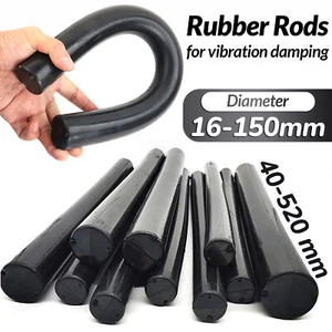 Black Solid Natural Rubber Round Rods Bar Stick Dia 16mm-150mm Length 40mm-520mm - Picture 1 of 35