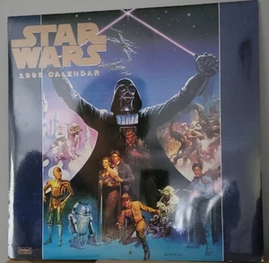1995 Landmark Star Wars Wall Calendar Sealed Brand New Illustrations - Picture 1 of 2