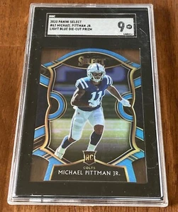 2020 Panini Select Colts Michael Pittman Light Blue Die-Cut Prizm #62 SGC 9 - Picture 1 of 2