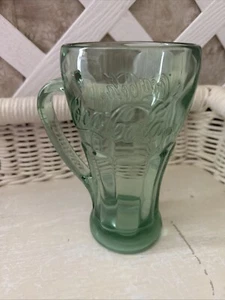 Vintage Libbey Coca Cola Glas Becher mit Henkel grün schweres Glas - Bild 1 von 4