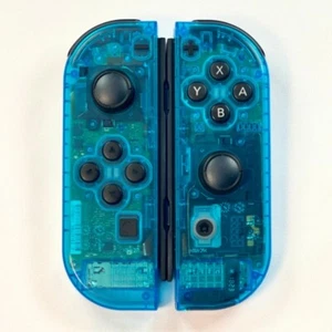 Never Drift Hall Effect Clear Blue Nintendo Switch JoyCons OEM Authentic - Picture 1 of 9