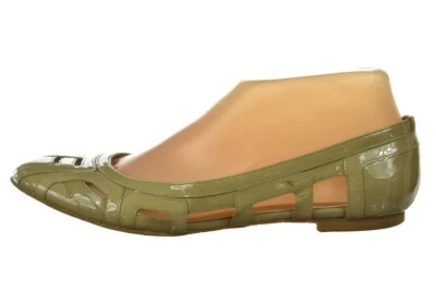 Delman Womens Shoes Size 6 Creme Beige Solid Patent Leather Ballet Flats Casual - Image 1 of 4