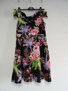 ASOS Vesper Posey Bardot Skaterkleid Tropical Print UK 16 UVP 60£ NH009 GG 01 - Bild 1 von 4