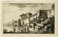 Antique Print-LANDSCAPE-WALLED VILLA-GARDEN-Le May-LeGros-1788