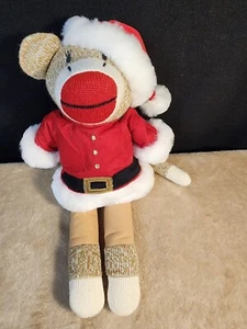 Sock Monkey w/Santa Outfit 14" NWOT B5 - Picture 1 of 6