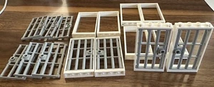 *NEW* LEGO 1x4x6 WHITE Frame & Gray Barred Door *10 Doors* - Picture 1 of 5