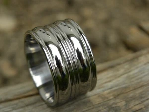 Unique 14mm Wide Polished Ring, Titanium Band, Jewelry, Ladies, Mens - Picture 1 of 8