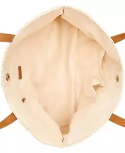 Style & Co. Borsa da donna con bandiera shopper borsa da spiaggia beige grande - Foto 1 di 4