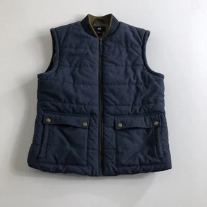 H&M Zip Up Vest Men's Size 42R Sleeveless Navy Front Pocket Polyester Casual - Picture 1 of 9